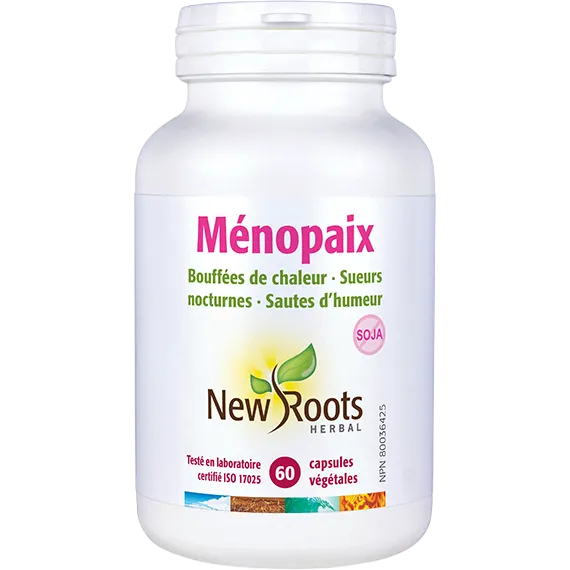 Soutient l’équilibre hormonal et soulage les symptômes de la ménopause naturellement.
